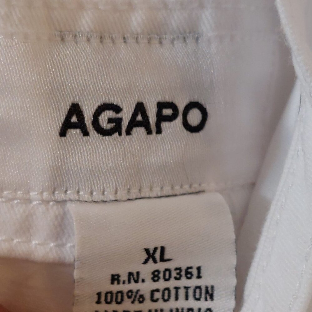 Agapo White Kitty Cat Wide Leg White Denim Overalls - Picture 3 of 8